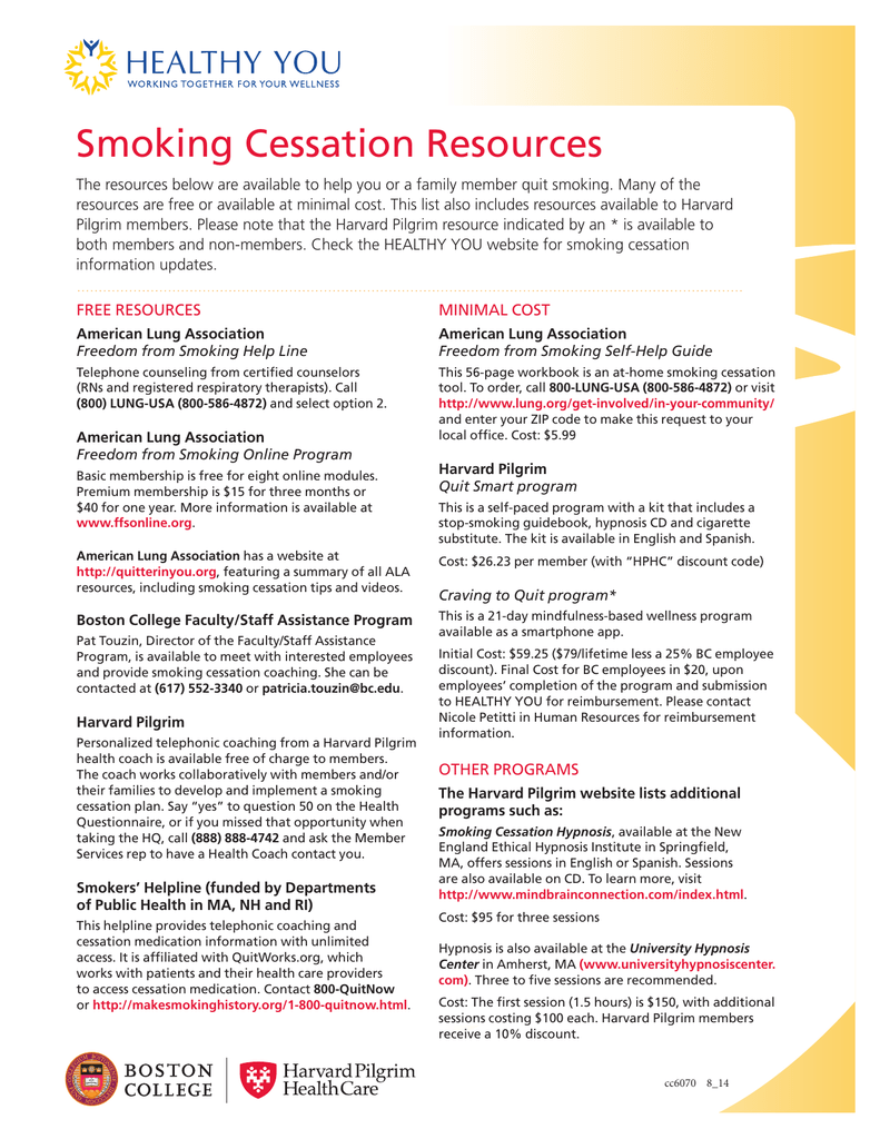 Smoking Cessation Handouts For Patients