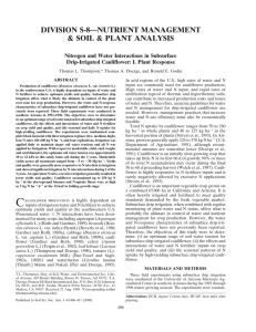 DIVISION S-8—NUTRIENT MANAGEMENT &amp; SOIL &amp; PLANT ANALYSIS