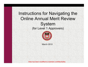 Instructions for Navigating the Online Annual Merit Review System (for Level 1 Approvers)