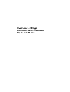 Boston College Consolidated Financial Statements May 31, 2015 and 2014