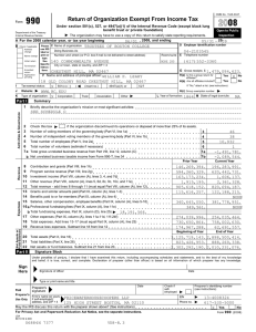   Return of Organization Exempt From Income Tax