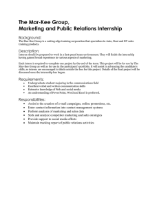 The Mar-Kee Group, Marketing and Public Relations Internship Background:
