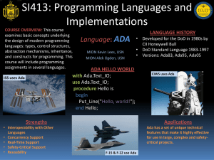 SI413: Programming Languages and Implementations ADA