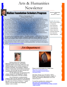 Arts &amp; Humanities Newsletter Mellon Foundation Scholars Program