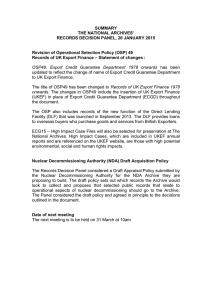 SUMMARY ’ THE NATIONAL ARCHIVES RECORDS DECISION PANEL, 26 JANUARY 2015