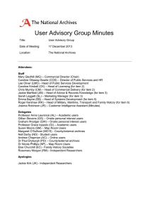 User Advisory Group Minutes