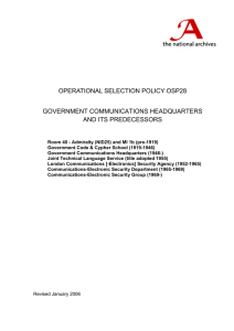 OPERATIONAL SELECTION POLICY OSP28 GOVERNMENT COMMUNICATIONS HEADQUARTERS AND ITS PREDECESSORS