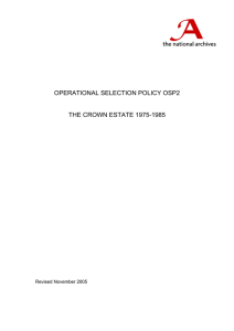 OPERATIONAL SELECTION POLICY OSP2  THE CROWN ESTATE 1975-1985 Revised November 2005