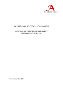 OPERATIONAL SELECTION POLICY OSP15 CONTROL OF CENTRAL GOVERNMENT Revised December 2005