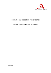 OPERATIONAL SELECTION POLICY OSP35  BOARD AND COMMITTEE RECORDS March 2006