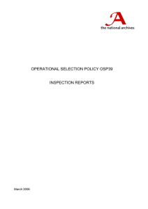 OPERATIONAL SELECTION POLICY OSP39 March 2006