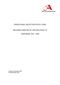 OPERATIONAL SELECTION POLICY OSP6  RECORDS CREATED BY AND RELATING TO