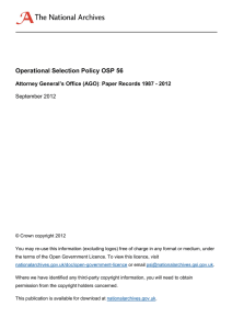 Operational Selection Policy OSP 56  September 2012 Attorney General’s Office (AGO)