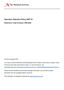 Operation Selection Policy OSP 34  Restrictive Trade Practices 1956-2000
