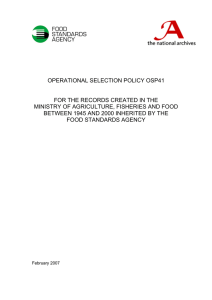 OPERATIONAL SELECTION POLICY OSP41  FOR THE RECORDS CREATED IN THE