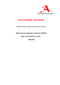 THE NATIONAL ARCHIVES OPERATIONAL SELECTION POLICY OSP 47