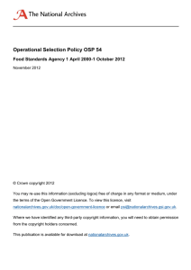 Operational Selection Policy OSP 54