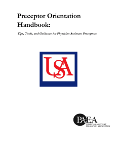 Preceptor Orientation Handbook:  Tips, Tools, and Guidance for Physician Assistant Preceptors