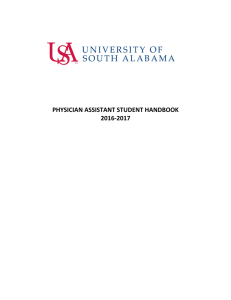 PHYSICIAN ASSISTANT STUDENT HANDBOOK 2016-2017