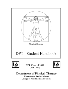 DPT  -Student Handbook  Department of Physical Therapy