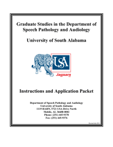 Graduate Studies in the Department of Speech Pathology and Audiology