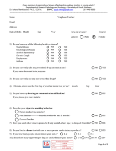 Does exposure to secondhand smoke affect central auditory function in... Department of Speech Pathology and Audiology- University of South Alabama 93