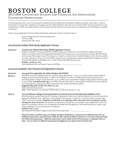 2015-2016 Continuing Student Law Financial Aid Application/ Validation Instructions