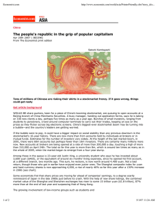 The people's republic in the grip of popular capitalism Economist.com