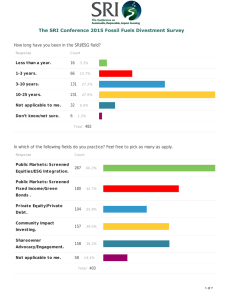 The SRI Conference 2015 Fossil Fuels Divestment Survey