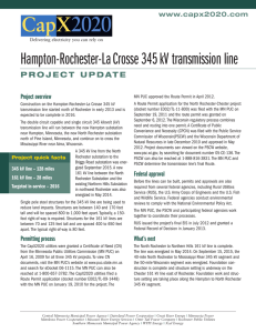 Hampton-Rochester-La Crosse 345 kV transmission line Project overview www.capx2020.com