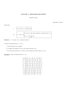 LECTURE 4: SEPARABLE EQUATIONS September 10, 2014 Recall that Z