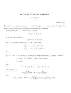 LECTURE 18: THE LAPLACE TRANSFORM October 17, 2014