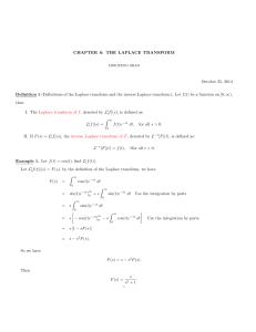 CHAPTER 6: THE LAPLACE TRANSFORM October 25, 2014