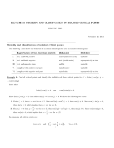 Stability and classification of isolated critical points