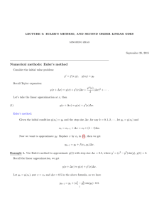 Numerical methods: Euler’s method