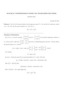 LECTURE 28: NONHOMOGENEOUS SYSTEM AND VECTOR FIELDS FOR SYSTEM x