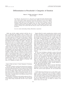 Differentiation in Preschooler’s Categories of Emotion Boston College