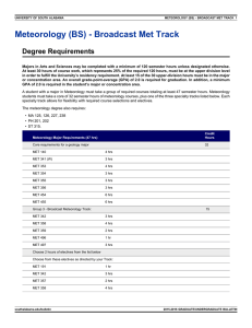 Meteorology (BS) - Broadcast Met Track Degree Requirements