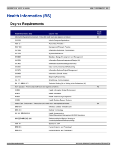 Health Informatics (BS) Degree Requirements