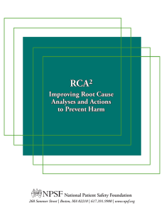 RCA Improving Root Cause Analyses and Actions to Prevent Harm
