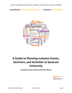 A Guide to Planning Inclusive Events, Seminars, and Activities at Syracuse University