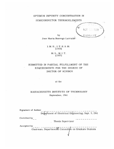 OPTIMUM  IMPURITY  CONCENTRATION  IN SEMICONDUCTOR  THERMOELEMENTS E.,