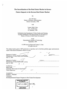 The Securitization  of the Real Estate Market in Korea: