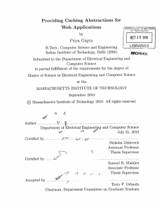 Providing  Caching  Abstractions  for Web  Applications 2010 OCT