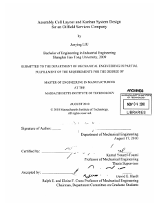 Assembly Cell  Layout  and  Kanban  System ... for an  Oilfield  Services  Company LIU