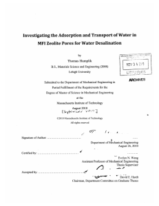 Investigating the Adsorption and Transport of Water in ARCHIVES