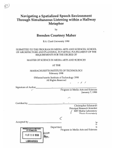 Navigating  a  Spatialized  Speech  Environment Metaphor