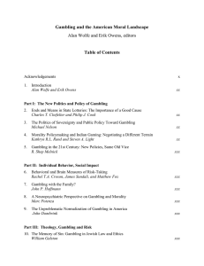 Gambling and the American Moral Landscape  Table of Contents