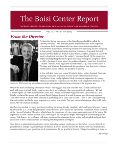 The Boisi Center Report From the Director vol. 13