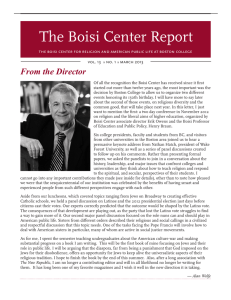 The Boisi Center Report From the Director vol. 13